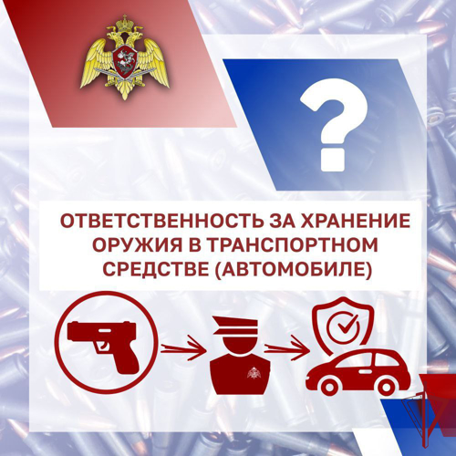 Оружейная грамота:  ответственность за хранение оружия в транспортном средстве