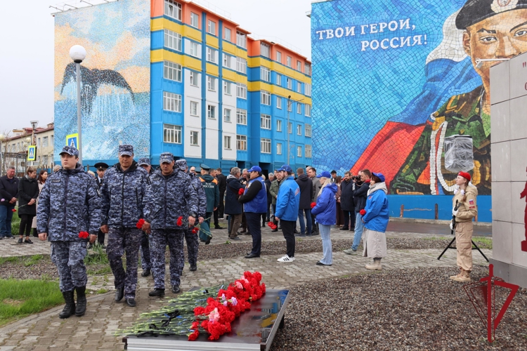 В день ветеранов боевых действий Росгвардия приняла участие в памятном мероприятии в Анадыре