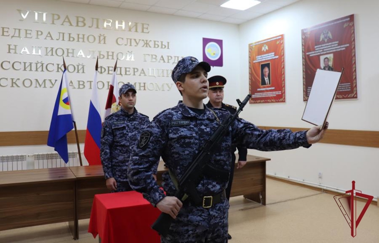 В Управлении Росгвардии по Чукотскому автономному округу состоялась торжественная церемония принесения присяги  молодыми бойцами  