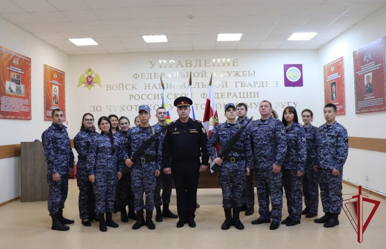 В Управлении Росгвардии по Чукотскому автономному округу состоялась торжественная церемония принесения присяги  молодыми бойцами  